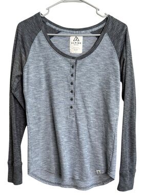Alpine Design Heathered Gray Two-Tone Henley Shirt